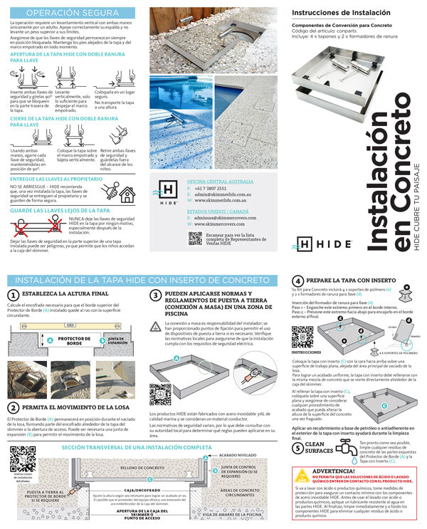 HIDE Concrete Covers Installation guide in spanish