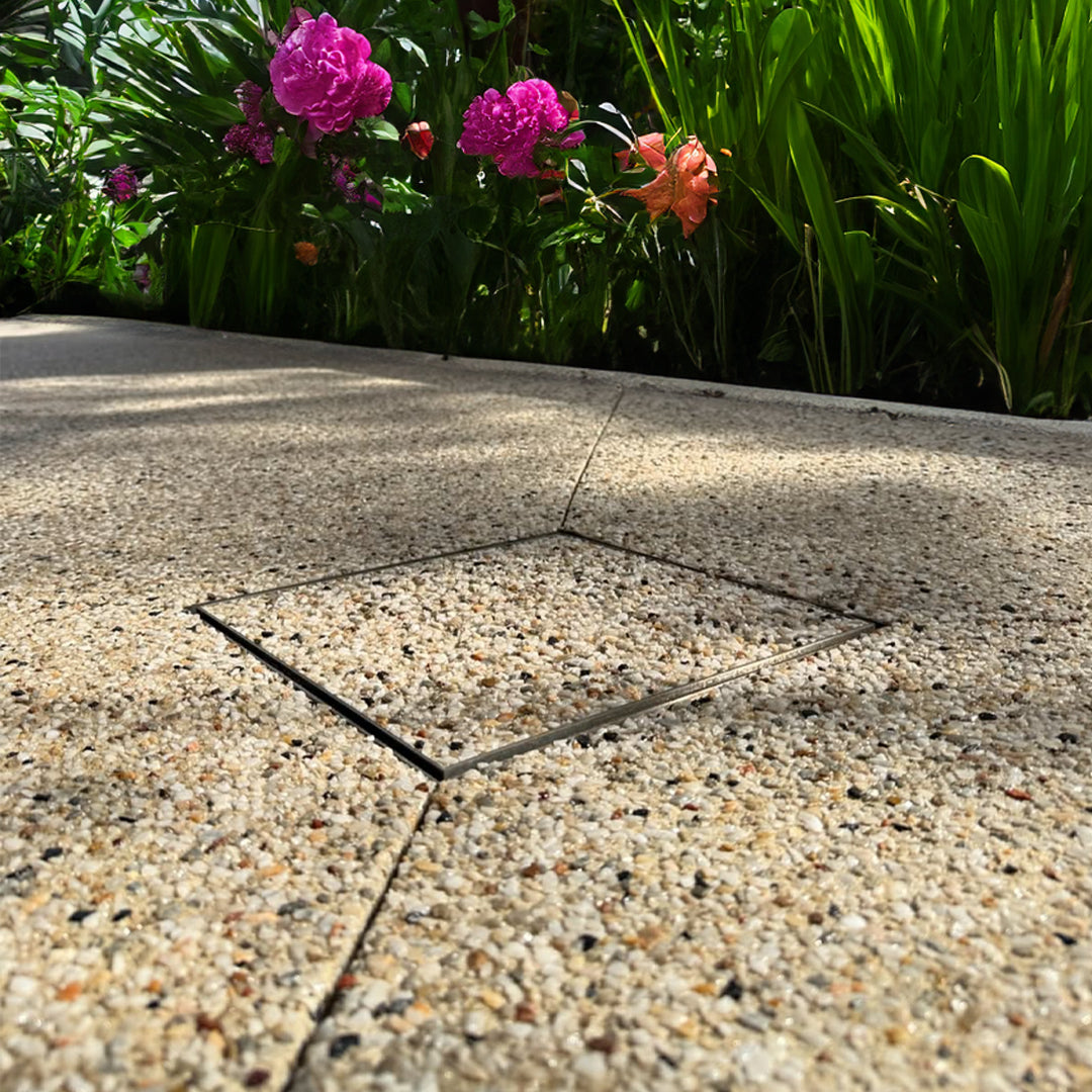 HIDE concrete cover filled with aggregate