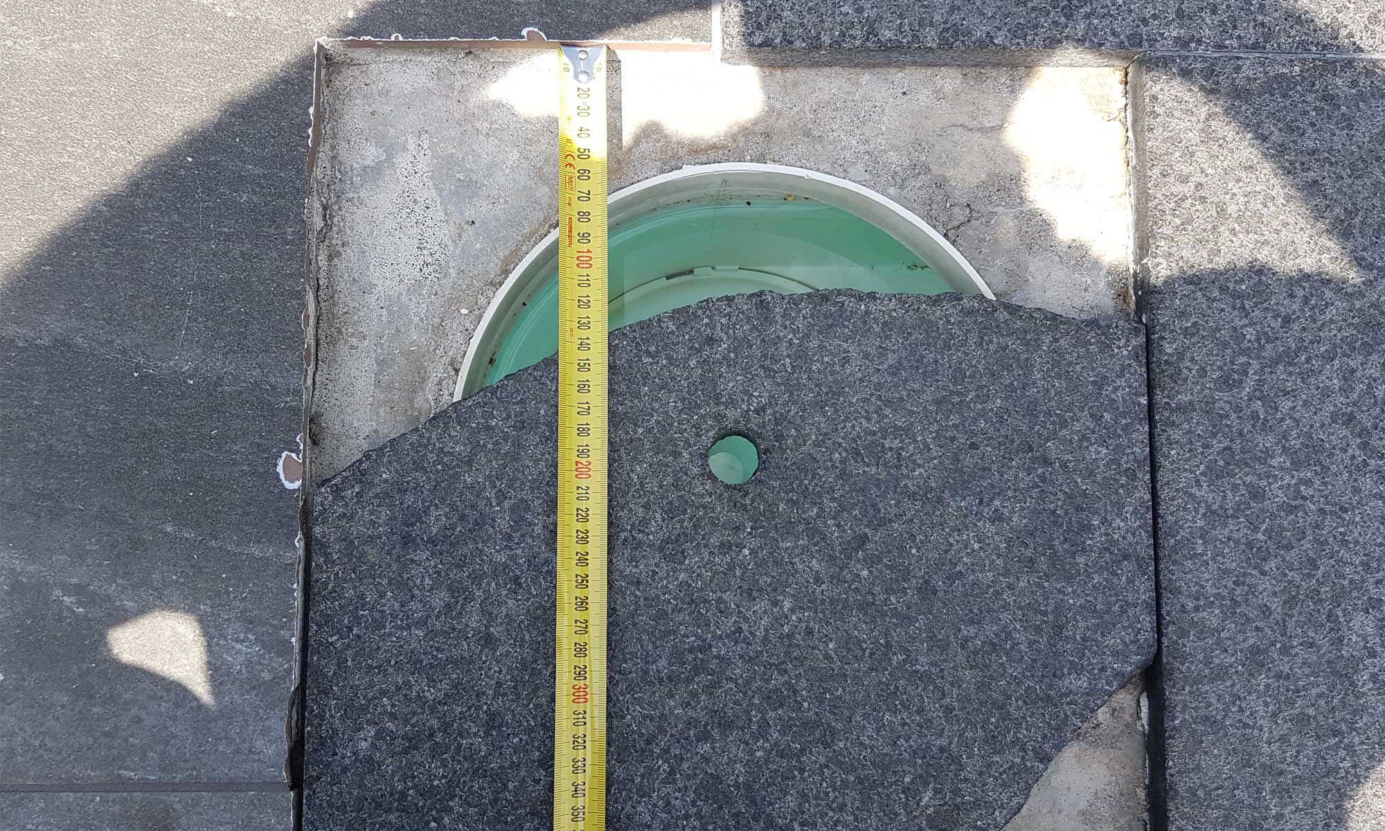 Broken loose stone covers are dangerous